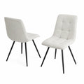 Set de 2 chaises en tissu Gris clair avec pieds en métal Noir