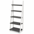 Étagère échelle 5 niveaux Bois Blanc/Noir