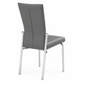 Chaise en cuir synthétique gris avec structure métallique