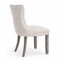 Chaise de salle à manger en similicuir avec pieds en bois, Beige