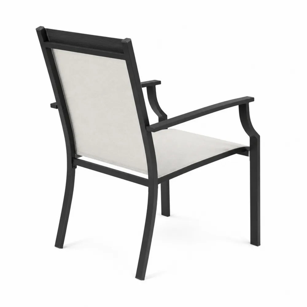 Chaise en métal et polyester Noir et Blanc