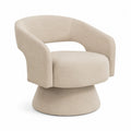 Fauteuil pivotant en tissu polyester beige